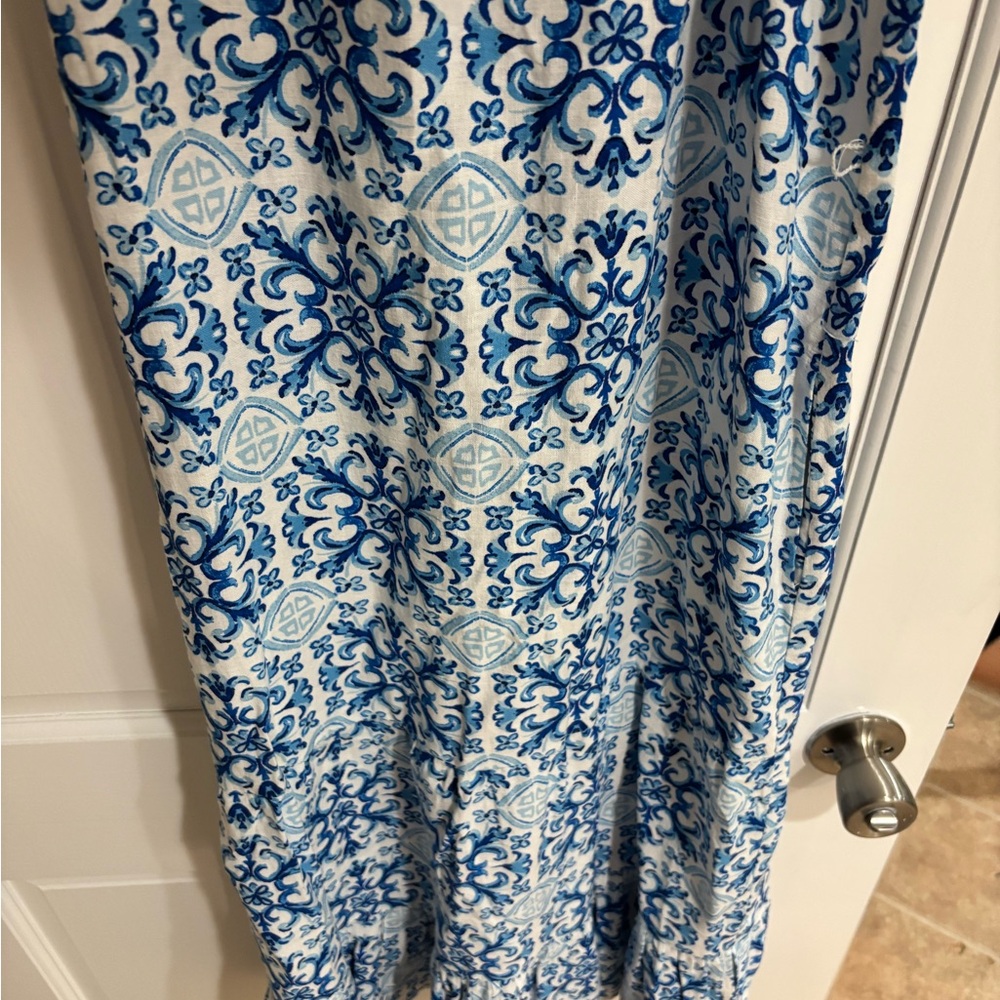 Isaac Mizrahi Blue and White Spaghetti Strap Sundress - Picture 3 of 5